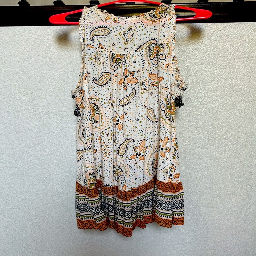 SMALL FLOWY MULTI-COLORED TANK BY PATRONS OF PEACE GREAT CONDITION BUNDLE2SAVE - Picture 2 of 10
